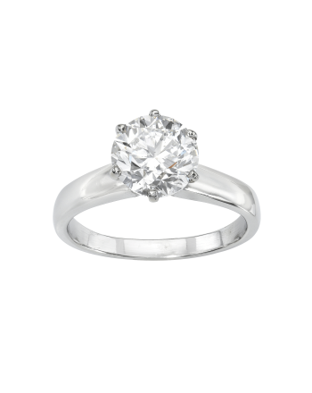 Solitaire Diamond Engagement Ring 2.00 Carat 14K White Gold GIA Certified