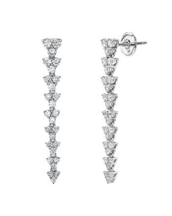 Diamond Drop Earrings 1.26 Carat TW 14k White Gold